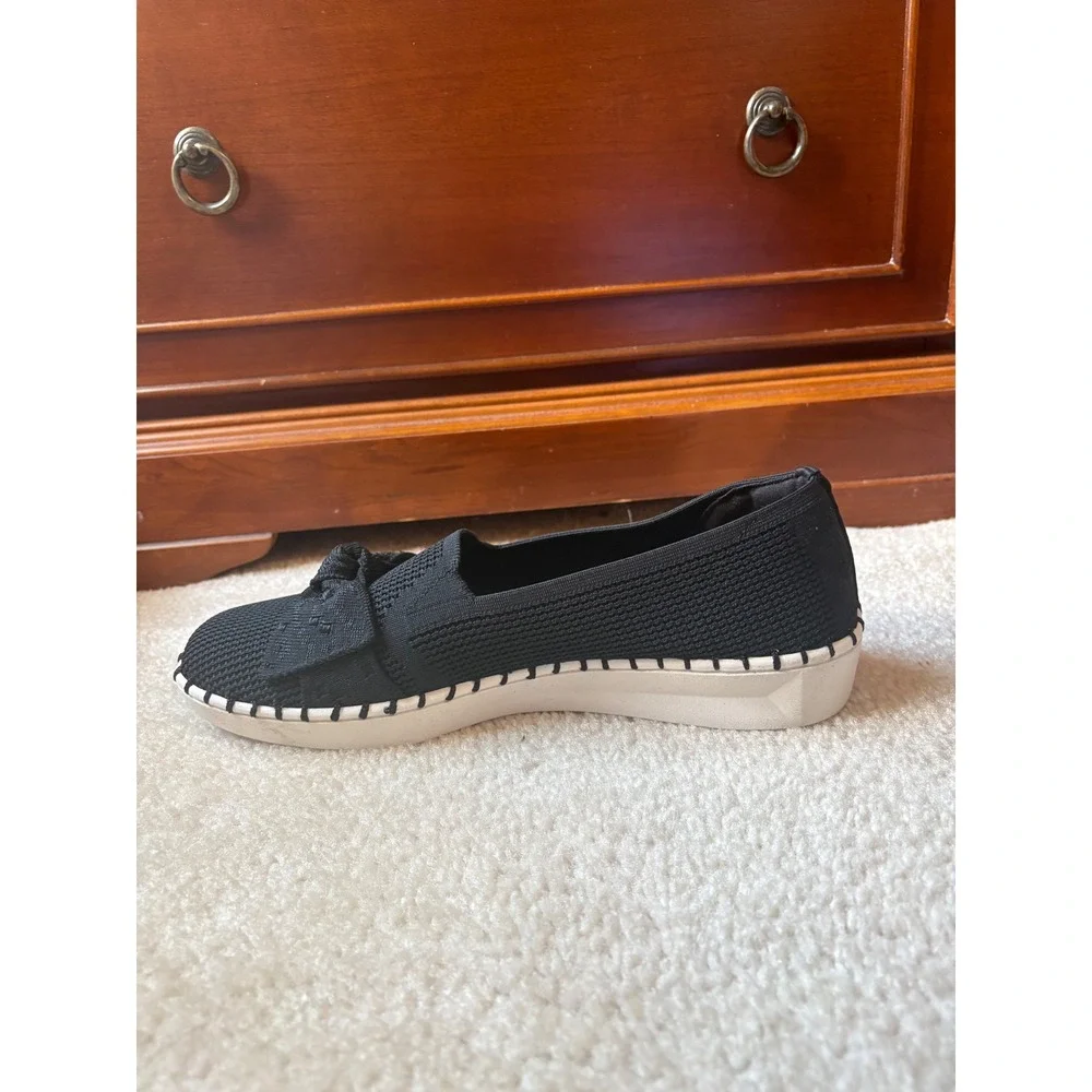 Skechers Sepulveda 2.0 Family Ties Black Knit Bow Slip On Shoes Womens 11 NWT